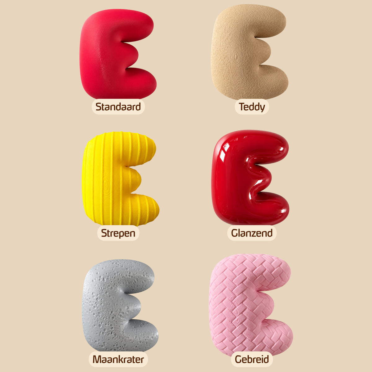 3D bubble letters texturen