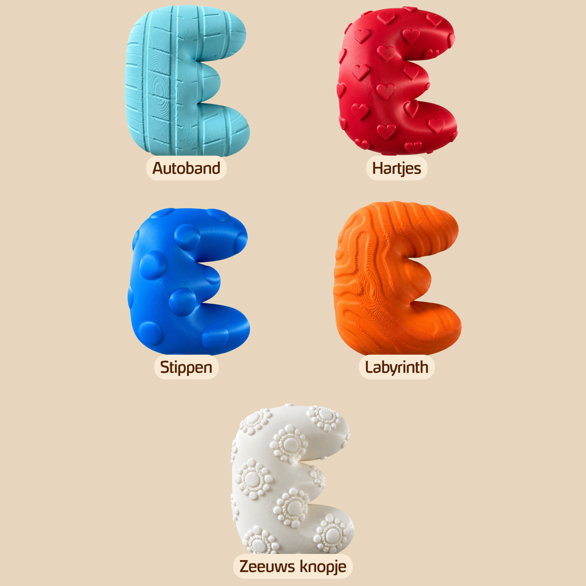 3D bubble letters textuur