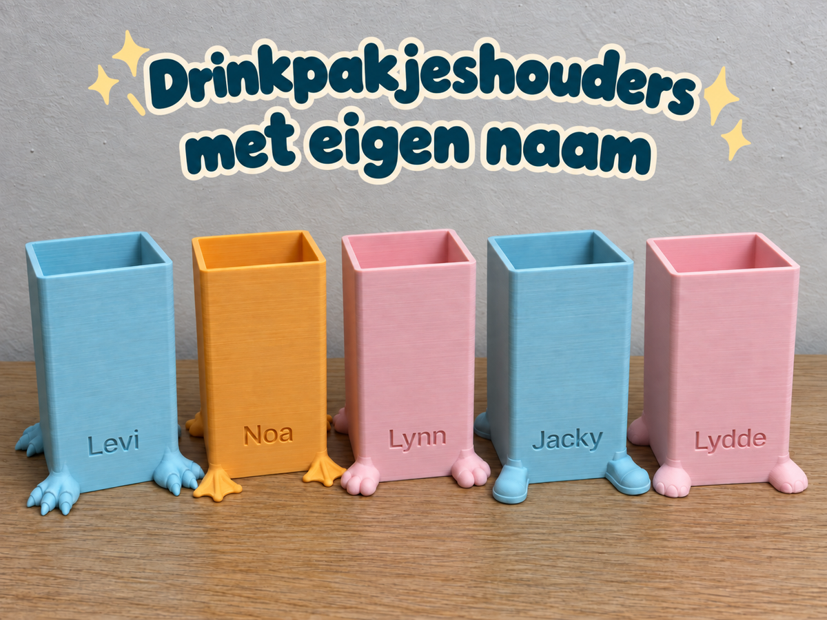 Drinkpakjes houder met naam