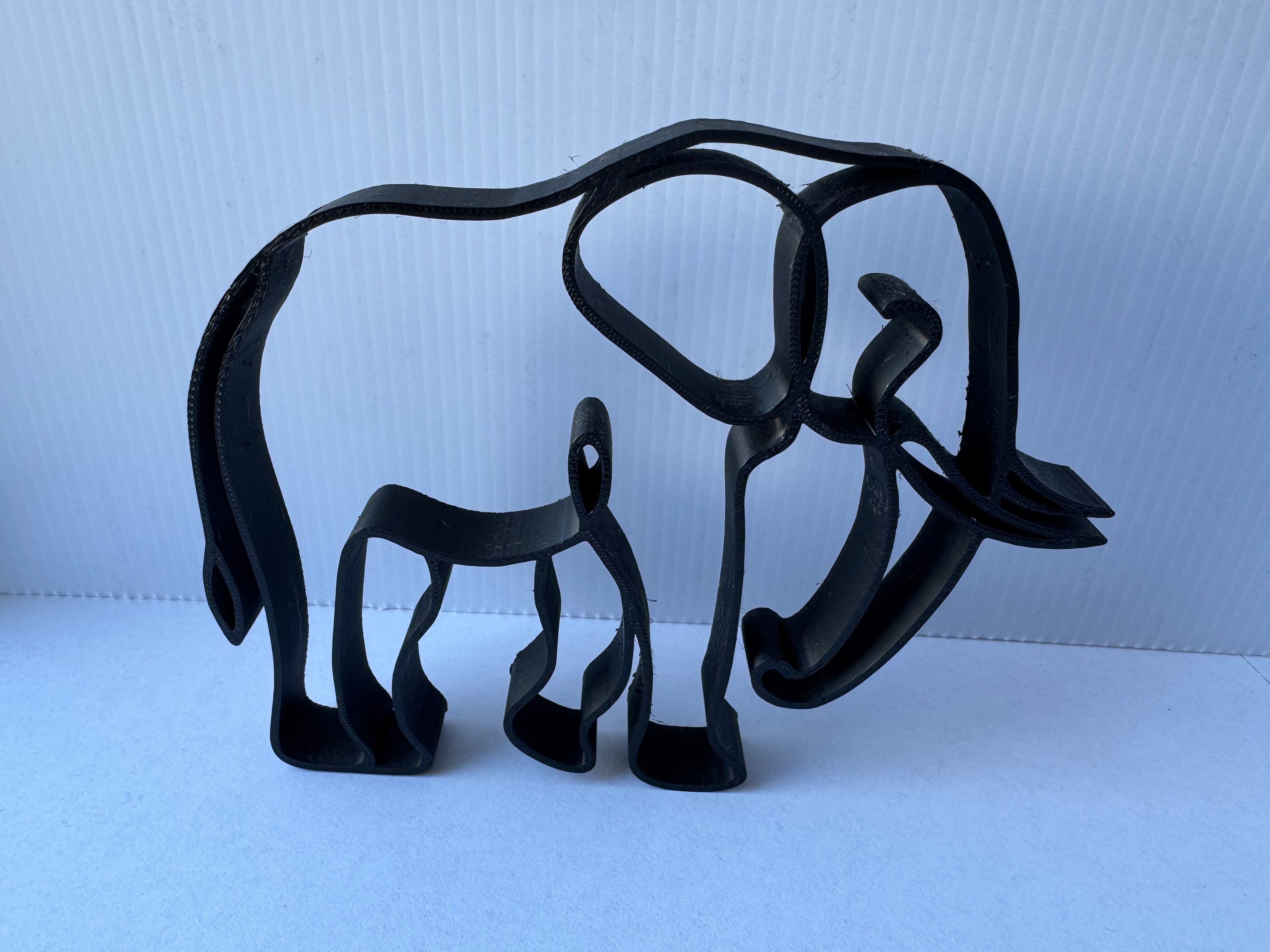 Silhouette One-Line art Olifant