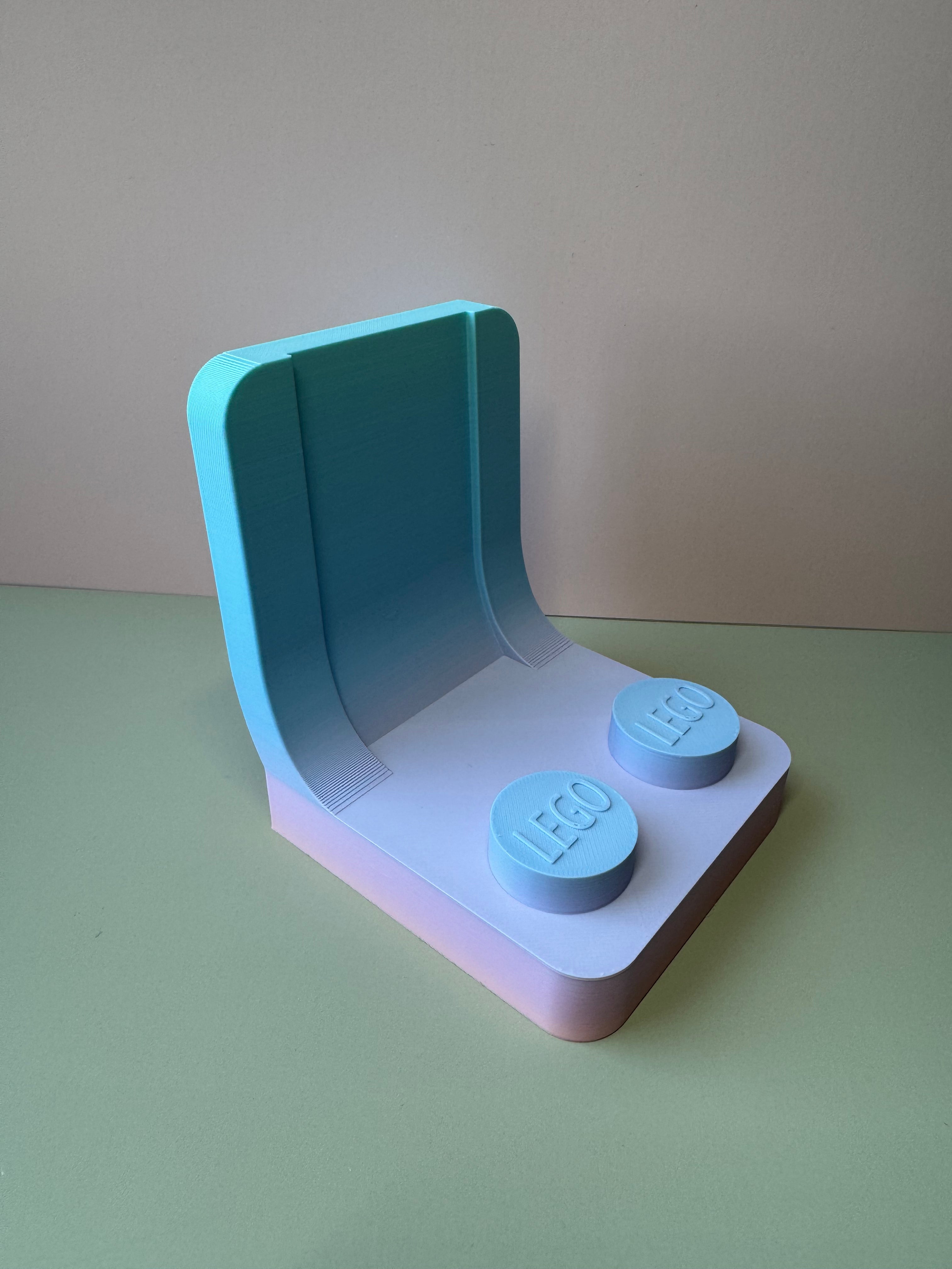 Telefoonsteuntje Lego stoel