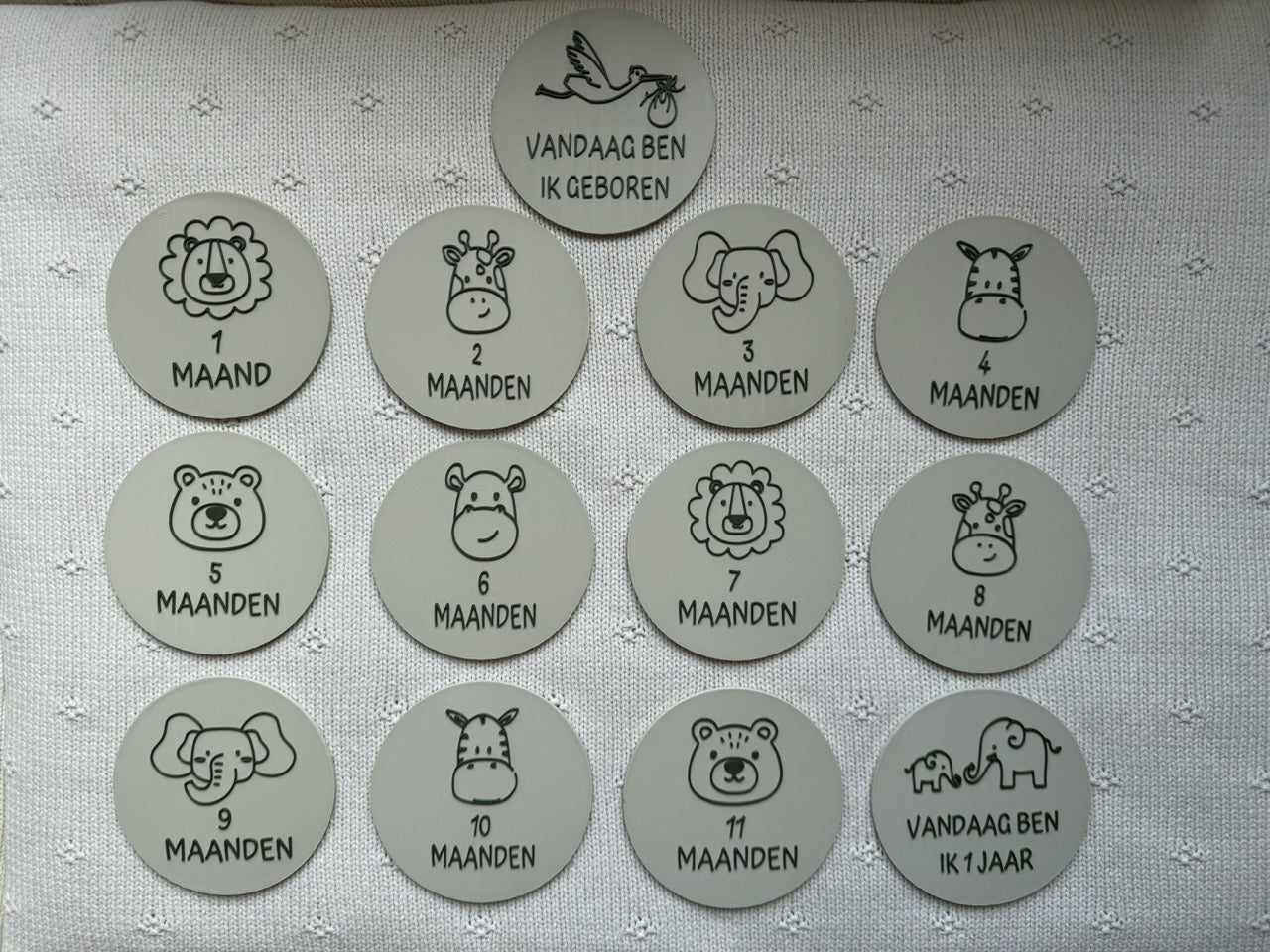 Mijlpaal kaartjes baby 0 maanden tot 1 jaar