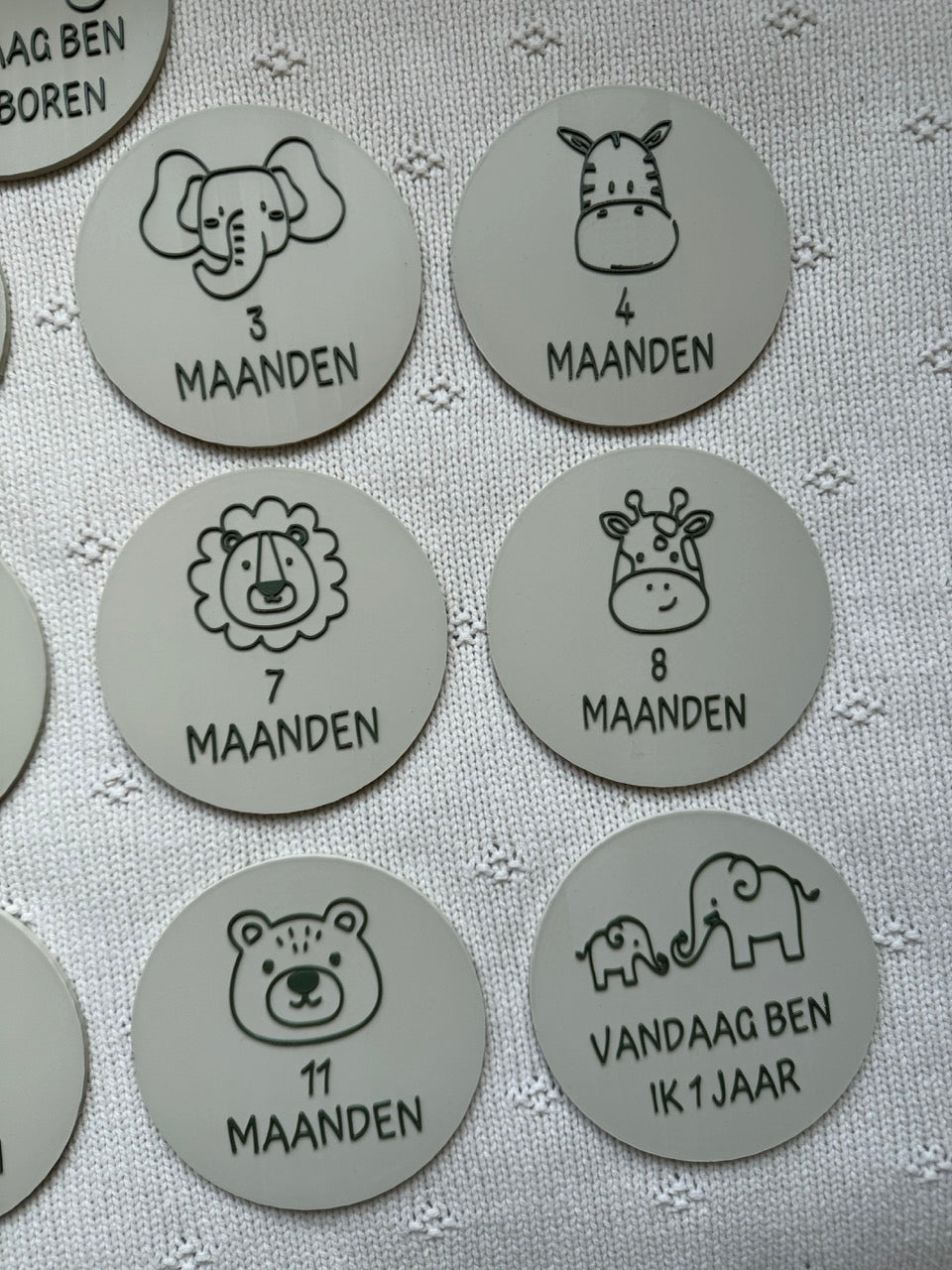 Mijlpaal kaartjes baby 0 maanden tot 1 jaar