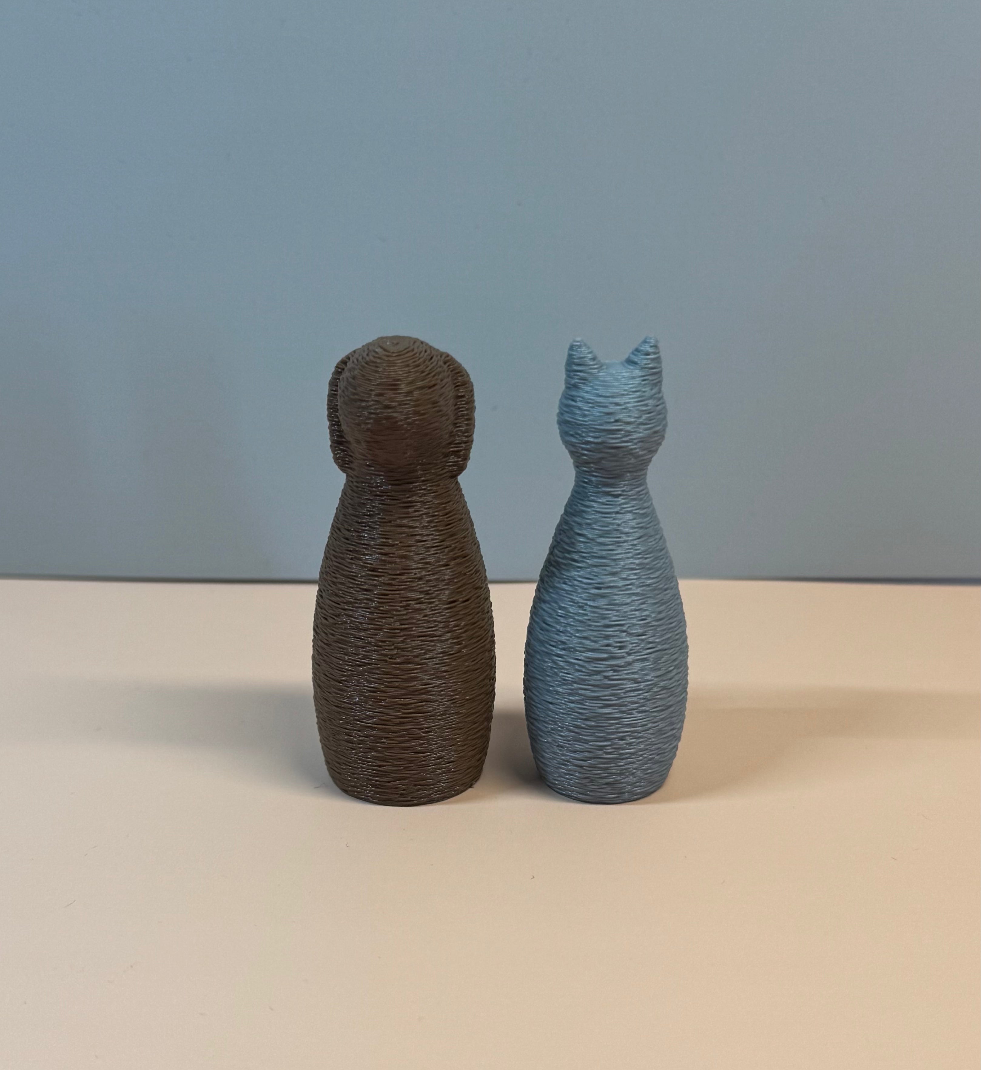 Honden en Katten beeldje in fuzzy skin