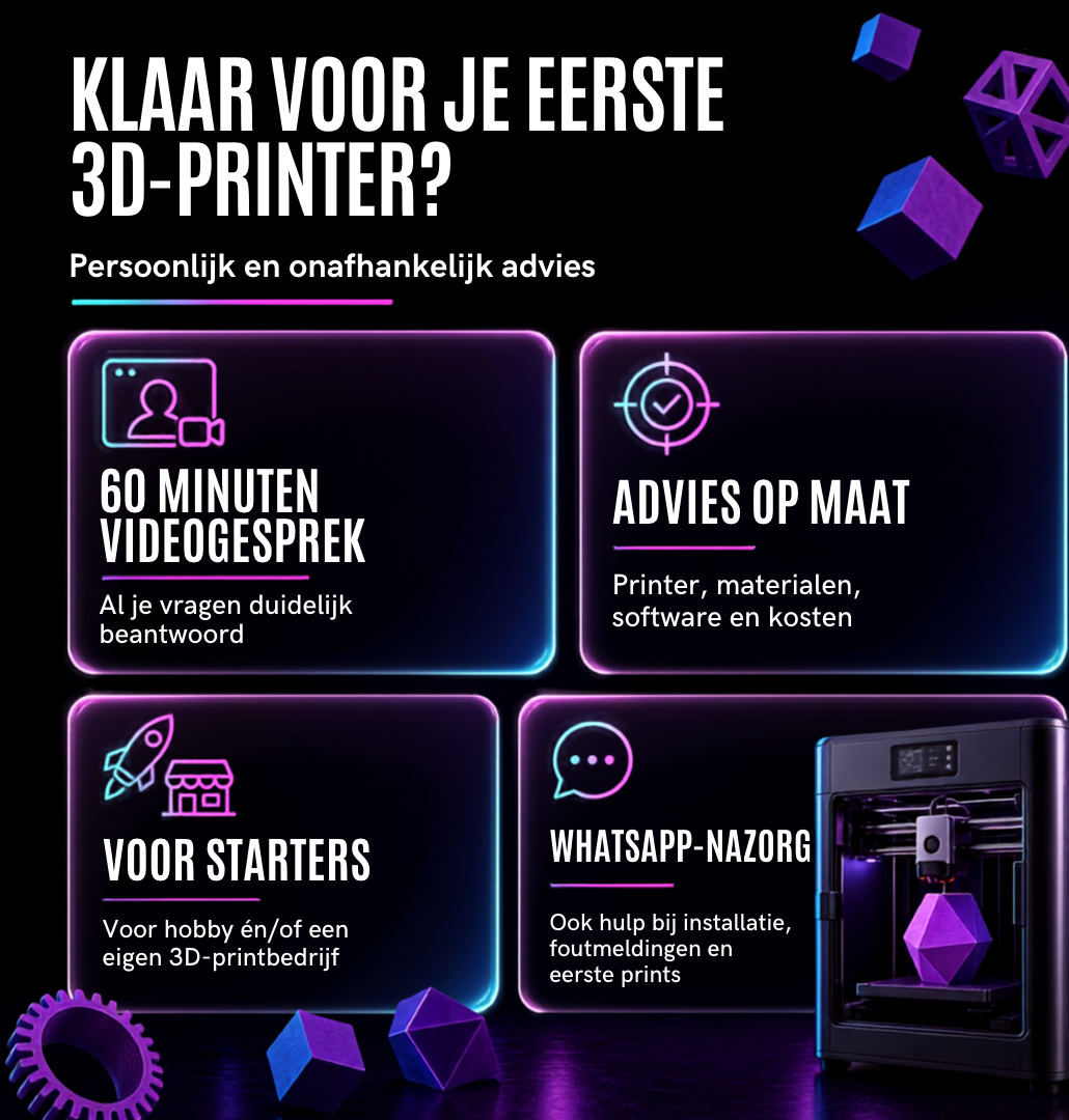 Persoonlijk 3D-printer aankoopadvies en informatiegesprek